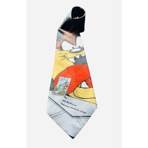 Vintage Looney Tunes Stamp Collection Necktie Tie 1997 Tasmanian Devil‎ Taz
